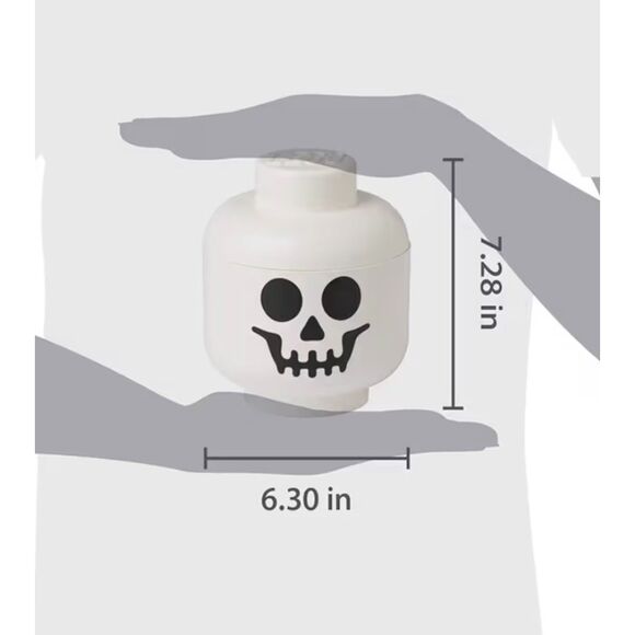 LEGO Storage Heads Stackable Storage Container Sm. Skeleton Holds 250 Bricks - Picture 3 of 4